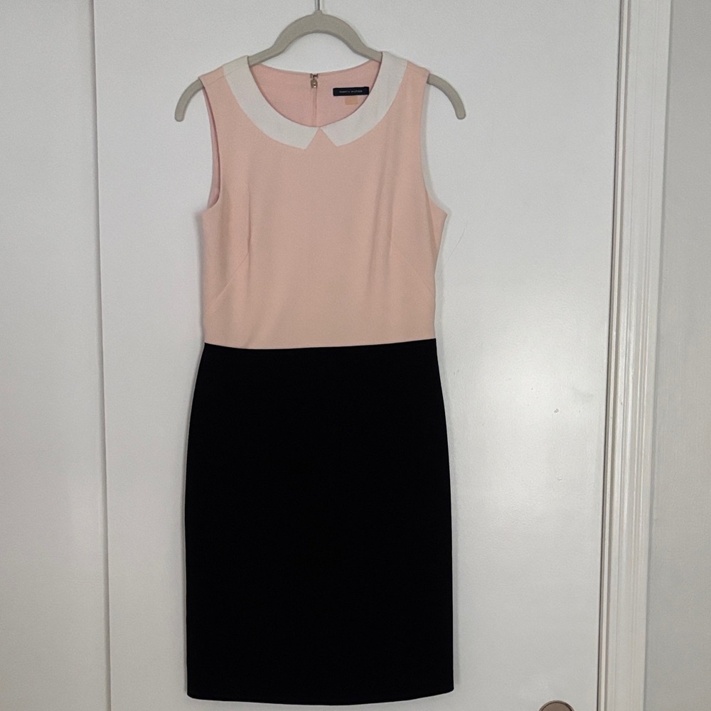 Tommy Hilfiger Pink and Black Midi Dress